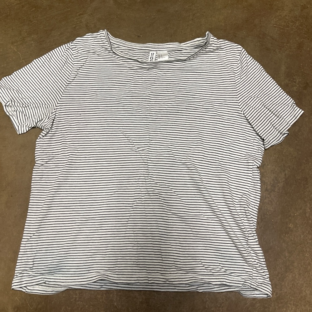 Divided Black and White Short Sleeve T-Shirt